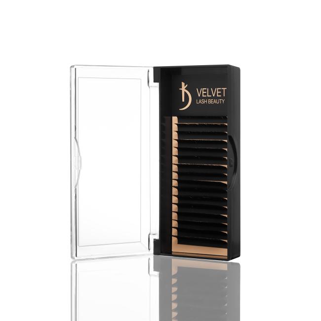 Вії для нарощування Velvet Lash Beauty 0.10 М Mix (16 рядів, довжина 6-14)